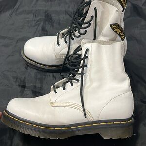 White Dr. Martens 1460 Boots